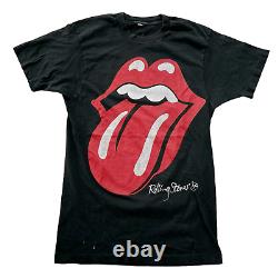 T-shirt noir de la tournée nord-américaine des Rolling Stones de 1989 de style vintage