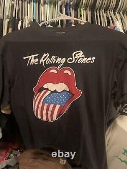 T-shirt original de la tournée américaine Rolling Stones 1981 RARE VINTAGE Taille Small/Medium