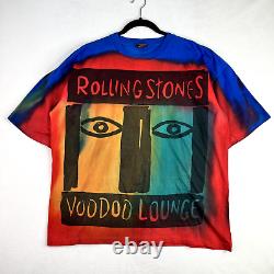 T-shirt pour hommes Vtg Rolling Stones Voodoo Lounge Tour 1994 2XL Tie-Dye Brockum USA