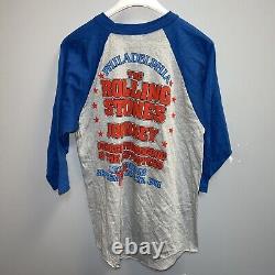 T-shirt rare de la tournée mondiale Vintage Rolling Stones 1981 en taille Large