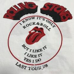 T-shirt spécial de la tournée ROLLING STONES 1978 Vintage Taille L Japon