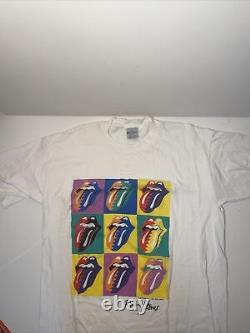 T-shirt vintage Brockum 1989 des Rolling Stones Taille unique Shirt