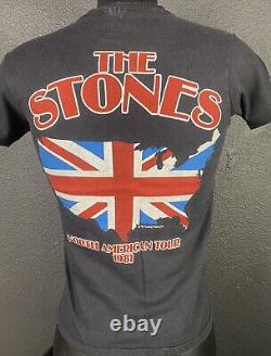 T-shirt vintage Rolling Stones 1981 de la tournée nord-américaine, bande à couture simple