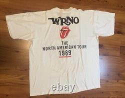 T-shirt vintage Rolling Stones à couture simple 1989 rare taille XL