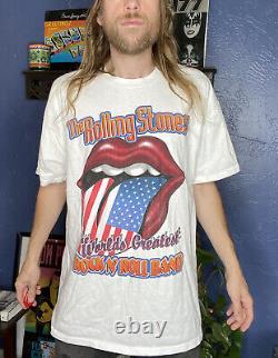 T-shirt vintage The Rolling Stones Bridges To Babylon Tour 1997/1998 pour hommes XL Vtg