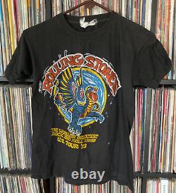 T-shirt vintage de la tournée Rolling Stones 1978 avec un dragon/langue