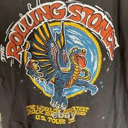 T-shirt vintage de la tournée Rolling Stones 1978 avec un dragon/langue