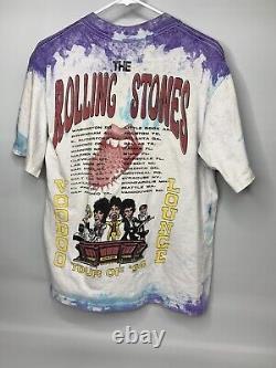 T-shirt vintage de la tournée Voodoo Lounge des Rolling Stones de 1994 en taille M, tie dye à couture unique
