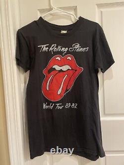 T-shirt vintage des Rolling Stones World Tour 1981 1982 des années 80 sur les écrans de stars