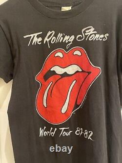 T-shirt vintage des Rolling Stones World Tour 1981 1982 des années 80 sur les écrans de stars
