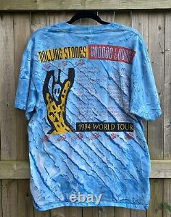 T-shirt vintage des Rolling Stones de la tournée Voodoo Lounge 1994 - Concert 90s - Graal du parking