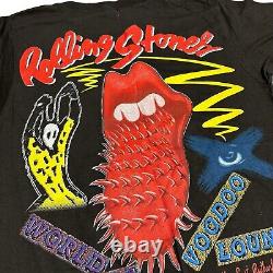 T-shirt vintage des Rolling Stones des années 90, taille L, Voodoo Lounge, Tournée mondiale de 1994, recto-verso