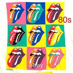Taille L Produits Inutilisés 80s Vintage Rolling Stones Band T-shirt 0626