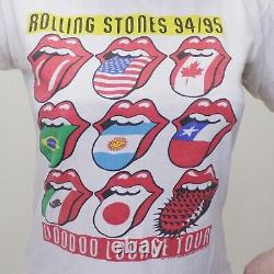 Tee-shirt de la tournée Voodoo Lounge des Rolling Stones de 94/95 à couture simple double face de style vintage