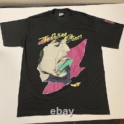 The Rolling Stones 1989 Nord American Tour Vintage T-shirt Hommes XL USA Made