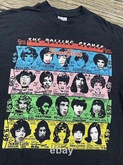 The Rolling Stones 1989 North American Tour Quelques Filles Promo Vintage T Shirt, L