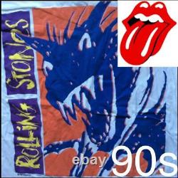The Rolling Stones T Shirt 1990 Vintage Rock Band One Size Hommes Blanc Utilisé Rare