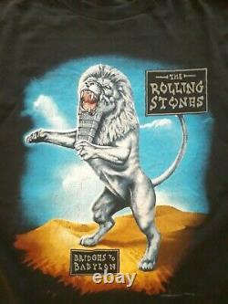 The Rolling Stones Vintage Bridges To Babylon Tour T Shirt 97 Black Jagger XL Lp
