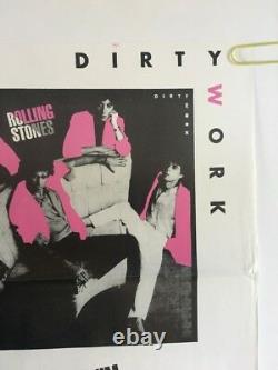 The Rolling Stones Vintage Poster Dirty Work Promo Années 1980 Pin-up Retro Music Annonce
