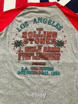 True Vintage 1981 Tour Des Rolling Stones T-shirt De Base-ball T-shirt Raglan Prince-la