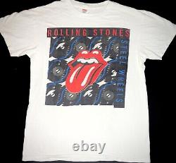 True Vintage Rolling Stones Steel Wheels Tour Graphic T-shirt Hommes Grand