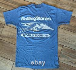 Ultra Rare 1978 T-shirt Original À Point Unique Rolling Stones World Tour Med
