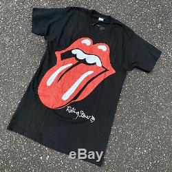 Unused Vintage 1989 Rolling Stones La Tournée Nord-américaine Taille L T-shirt Noir