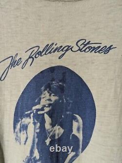 VTG 1975 Rolling Stones American Tour 1975 T-shirt Taille Large Légèrement Usé