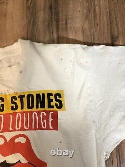 VTG 1994 Rolling Stones Voodoo Lounge Chemise Déchirée Squelette Graphique Rare