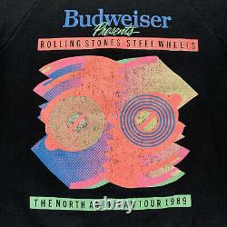 Very Rare Vintage 1989 Rolling Stones Budweiser Steel Wheels Tour Sweatshirt Lg
