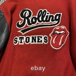 Veste de style universitaire vintage officielle de la tournée mondiale des Rolling Stones 1997-98