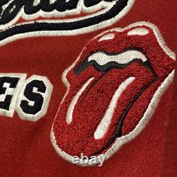 Veste de style universitaire vintage officielle de la tournée mondiale des Rolling Stones 1997-98