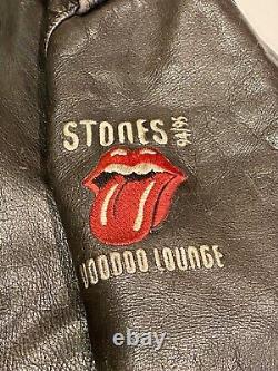 Veste en cuir Brockum Vintage des Rolling Stones pour la tournée mondiale Voodoo Lounge 94/95.