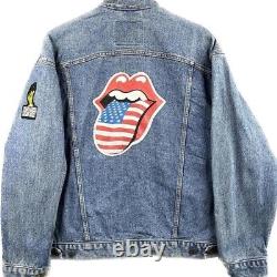 Veste en jean Vintage 1994 Rolling Stones VooDoo Lounge, taille L, en jean, de marque Brockum, rare.