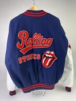 Veste universitaire Vintage Rolling Stones 94 Brockum Rockware fabriquée au Canada taille XL