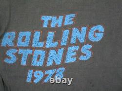 Vintage 1970 Rolling Stones Concert T-shirt (s) Emplacement De Stationnement Botte Simple