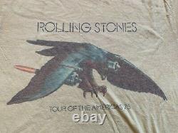 Vintage 1975 Rolling Stones Tour Of The Americas'75 T-shirt Single Stitch Band