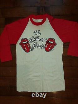 Vintage 1978 Rolling Stones Concert Tour Chemise Rouge Raglan Raindrop Productions
