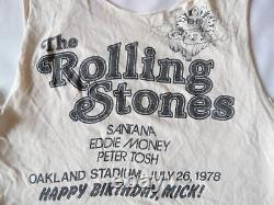 Vintage 1978 Rolling Stones Joyeux Anniversaire Mick Day Sur La Chemise Coupe Verte