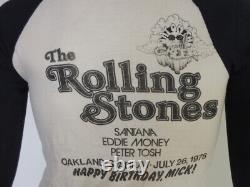 Vintage 1978 Rolling Stones Joyeux Anniversaire Mick Day Sur La Chemise De Concert Vert