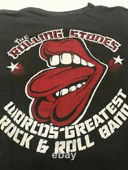 Vintage 1978 Rolling Stones Tour D'amérique T-shirt Noir Faded Distressed