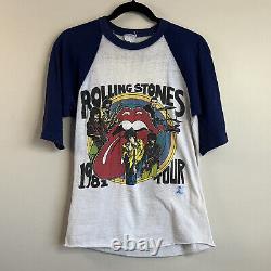 Vintage 1981-1982 Les Rolling Stones Tattoo You Tour T-shirt Raglan 3/4 Manche