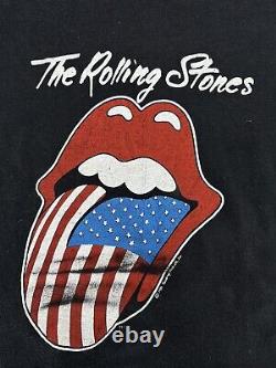 Vintage 1981 La tournée nord-américaine des Rolling Stones dans les années 80 T-shirt de groupe Taille M/L