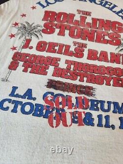 Vintage 1981 Le Rolling Stones Los Angeles Tour Raglan Chemise Taille Large