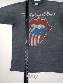 Vintage 1981 Le Rolling Stones Tournée Nord-Américaine Concert Chemise Couture Simple