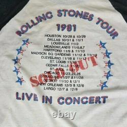 Vintage 1981 Les Rolling Stones XL Raglan T-shirt Solded Out Stadium Tour Dragon