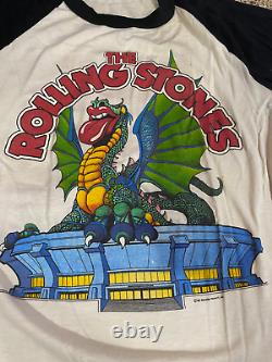 Vintage 1981 Rolling Stones Dragon Us Concert Tour Chemise Buffalo Lge Bonus Tix