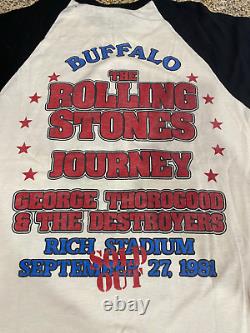 Vintage 1981 Rolling Stones Dragon Us Concert Tour Chemise Buffalo Med Bonuses