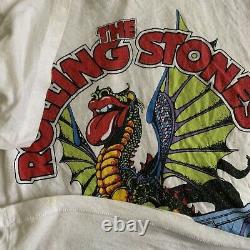 Vintage 1981 Rolling Stones T Shirt Dragon Medium Large Rock Concert Tour Tee