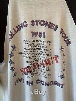 Vintage 1981 Rolling Stones T-shirt De Dragon Hommes Taille XL Concert De Rock